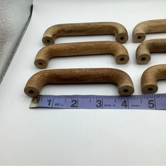 6 X vintage 4" CC oak reclaimed drawer desk pulls - Picture 5 of 6